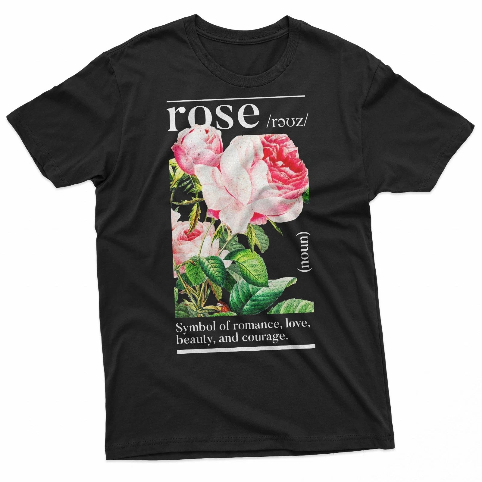 Vintage Flower Dictionary Style Graphic T-Shirt