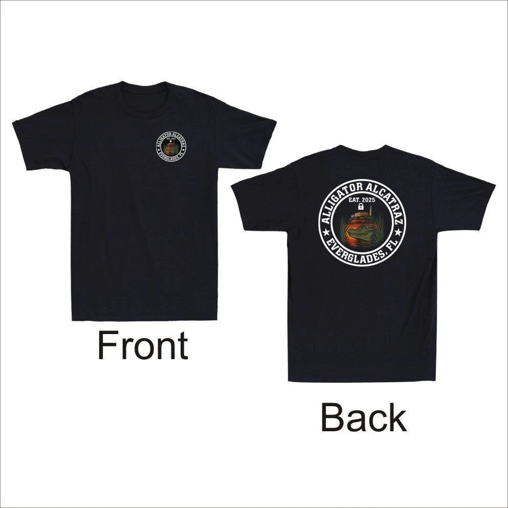 Crocodile Alcatraz Florida Everglass Imitation (Front&Back Print) Men's T-shirt