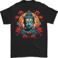 Buddha With Lotus Flowers Mens T-Shirt 100% Cotton