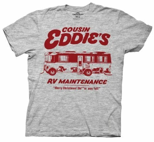 Adult Gray Comedy Movie Christmas Vacation Cousin Eddie's RV Maintenance T-Shirt