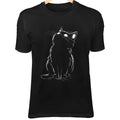 American Shorthair Cat Line Art - Cute Minimalist Cartoon with Curious Eyes
