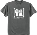 Funny T-shirt Wedding Bachelor Party Gift Tuxedo Dress Bride Groom Tee Game Over
