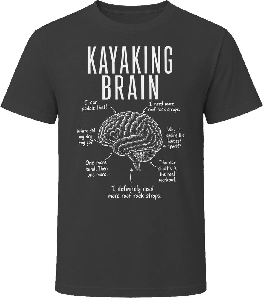 Kayaking Brain Funny Kayaker T Shirt