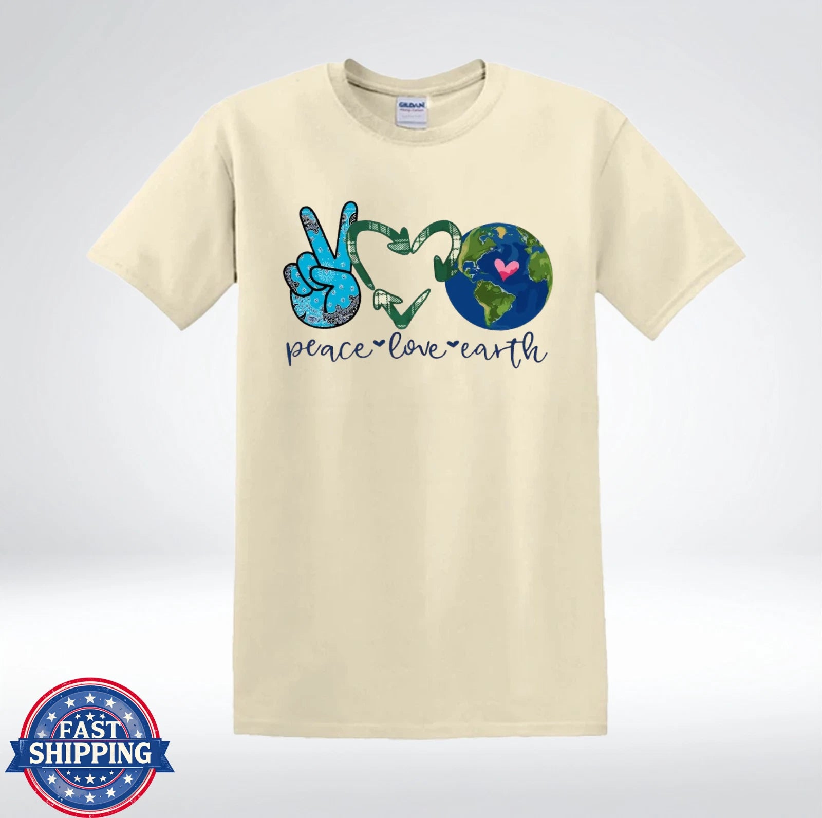 Peace Love Earth Shirt Eco Friendly Save Planet Graphic T-Shirt