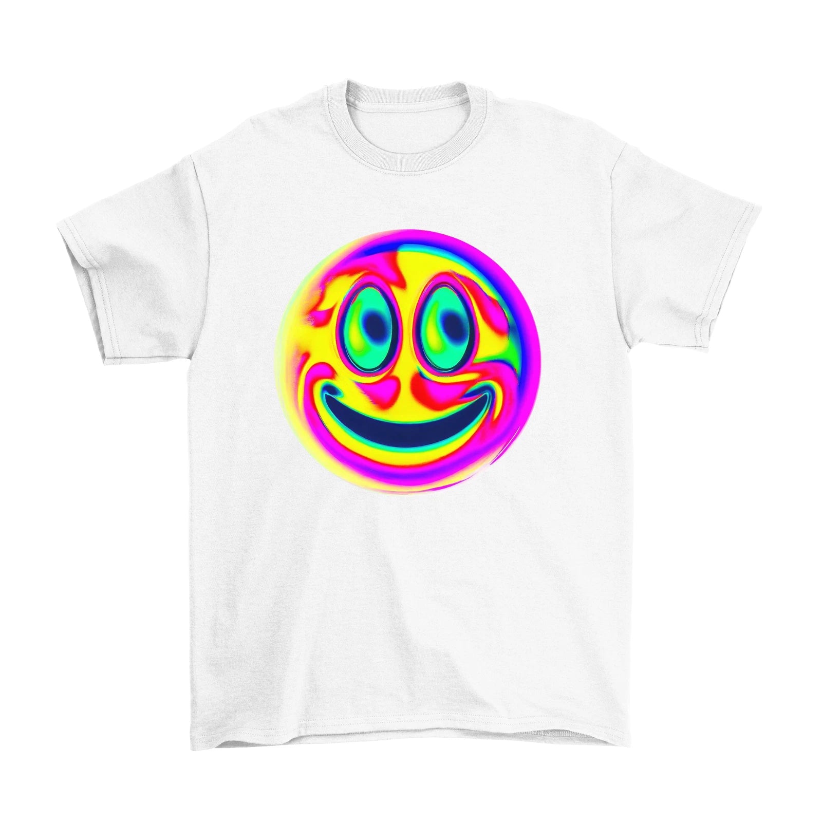Psychedelic Face T-Shirt Mens Womens Dance Party Rave Disco Christmas Gift Tee