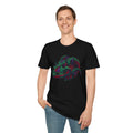 Tribal Horned Wolf Skull T-Shirt Cyberpunk Neon Gothic Beast Graphic Tee - New