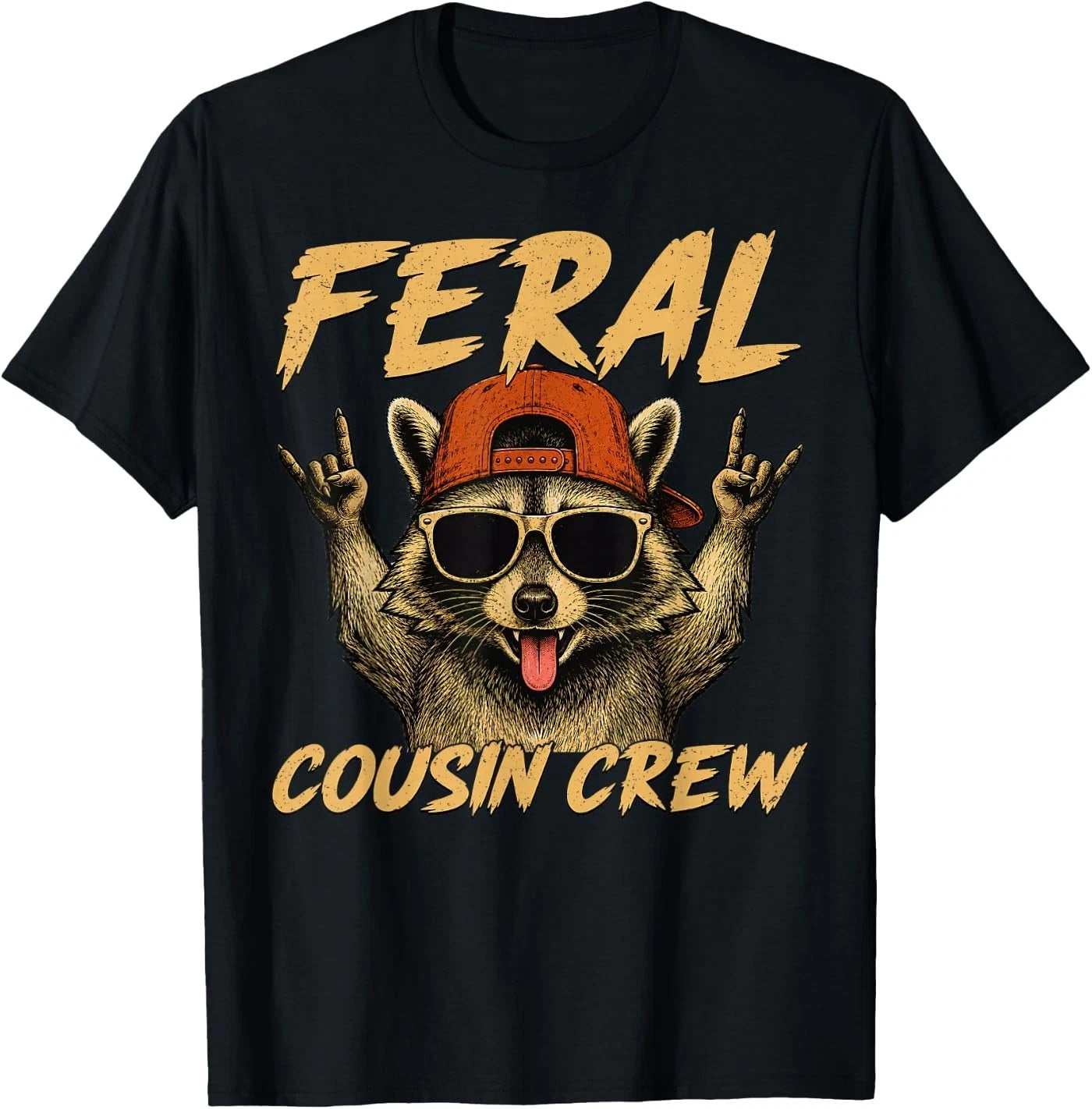 Feral Raccoon Cousin Crew Family Reunion Trip Vacation Kids T-Shirt