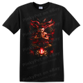 Meditation T Shirt Japanese Style Art Red Lotus Spiritual Zen Tee