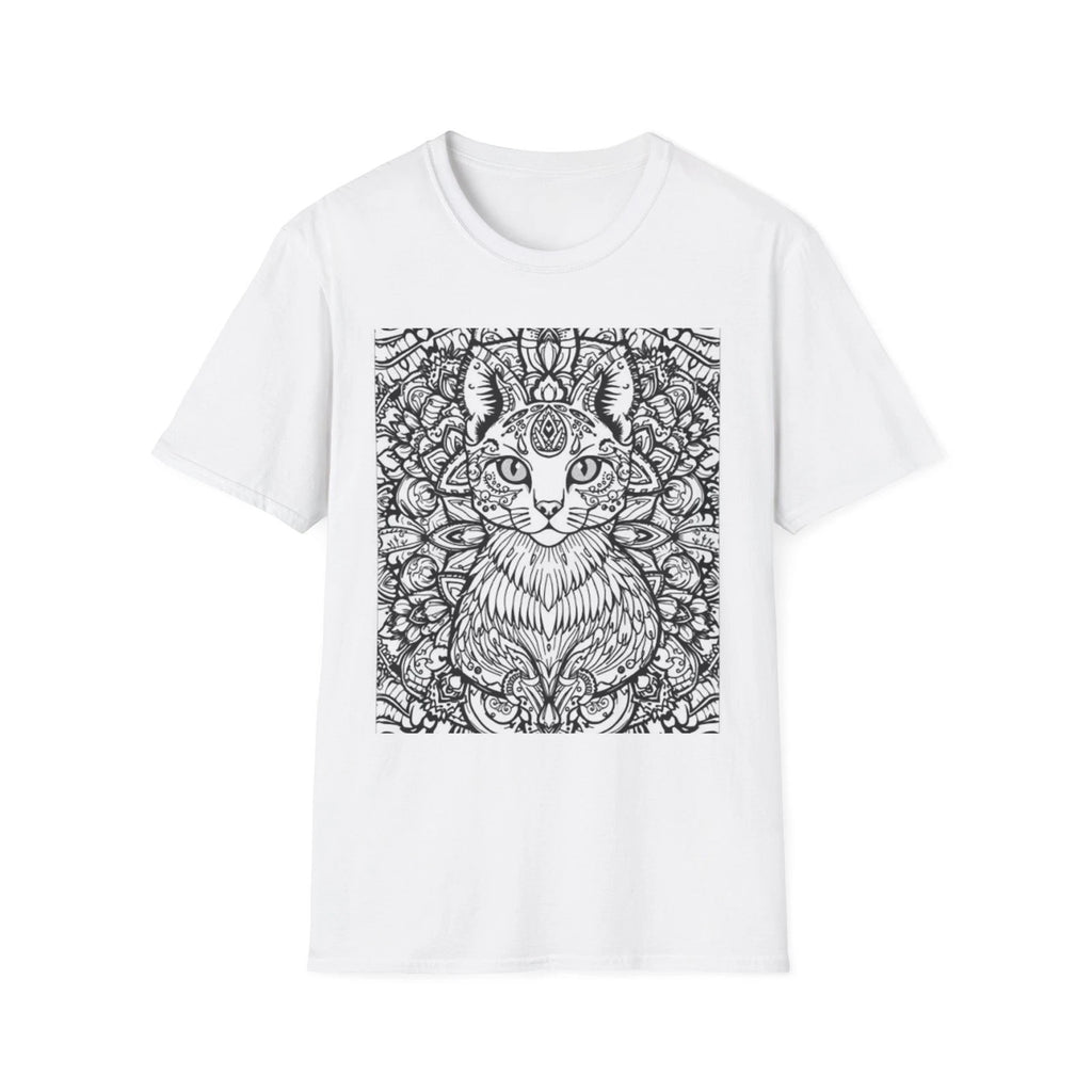 Paint your own shirt Mystical Third-Eye Cat T-Shirt | Intricate Line Art