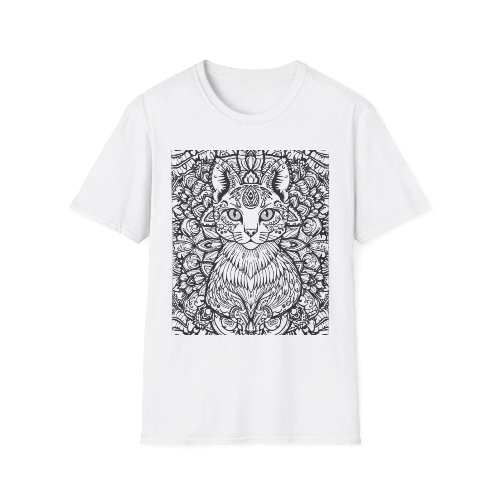 Paint your own shirt Mystical Third-Eye Cat T-Shirt | Intricate Line Art