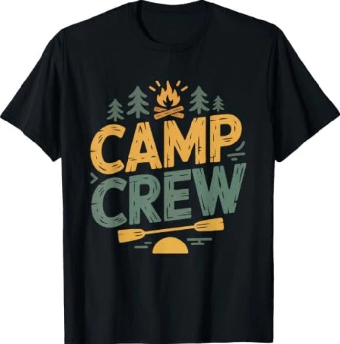 Summer Camp Counselor Rainbow Pine Tree Crew Staff T-Shirt