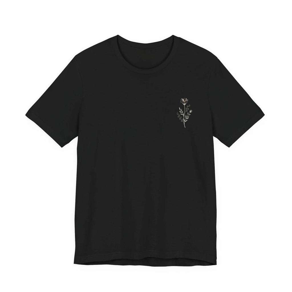 Minimalist Hike Shirt, Nature Lover Tee Gift, Floral Illustration Tshirt