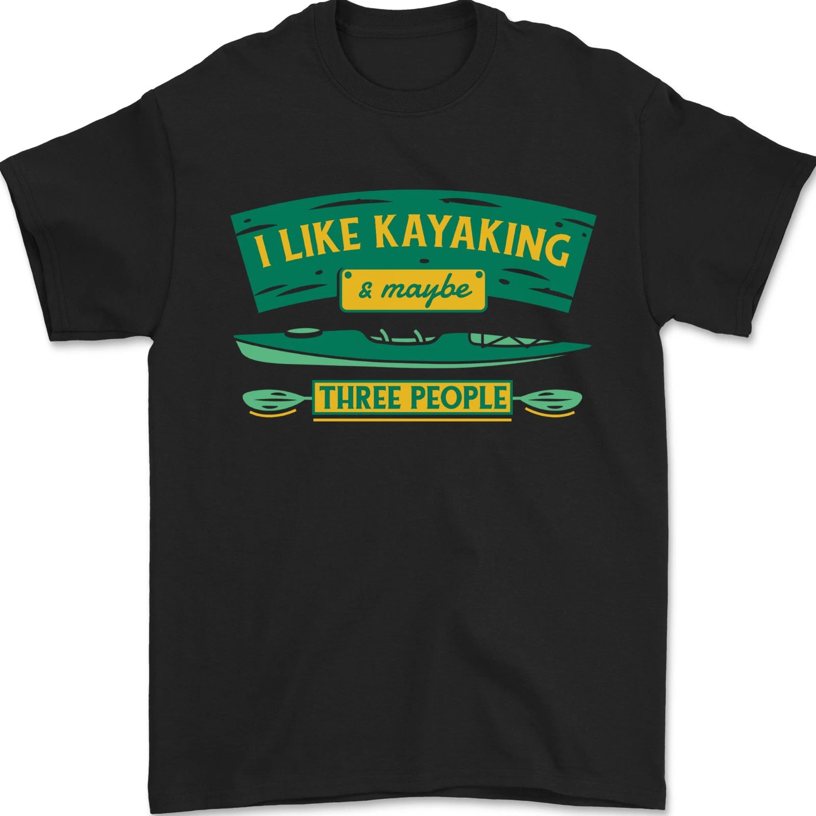 I Like Kayaking & 3 People Funny Kayak Mens T-Shirt 100% Cotton