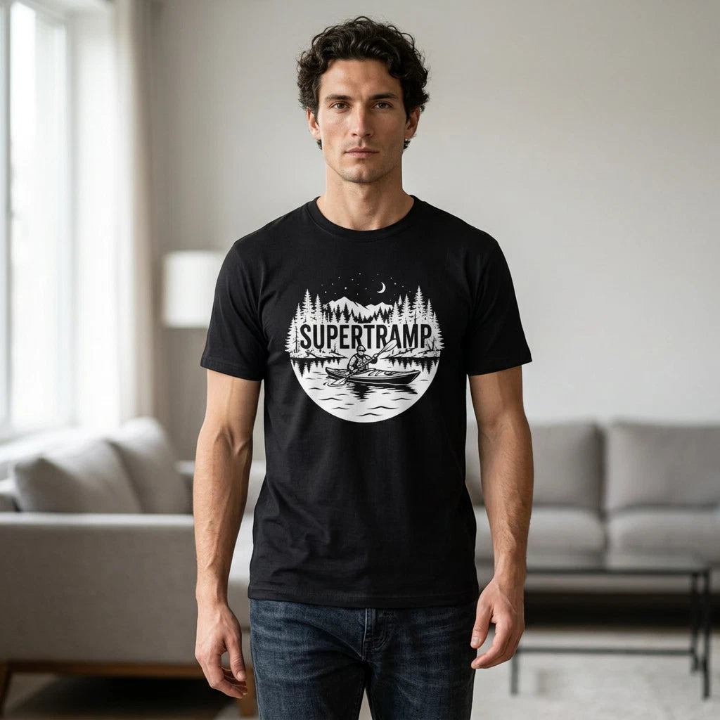 Supertramp Kayaking Mountain Graphic T-shirt | Outdoor Adventure Kayak