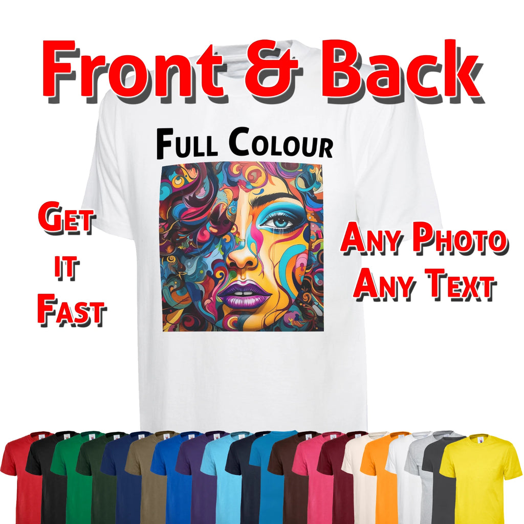 Personalised Red T Shirt Your Image Custom Photo Printed Stag do Hen Party