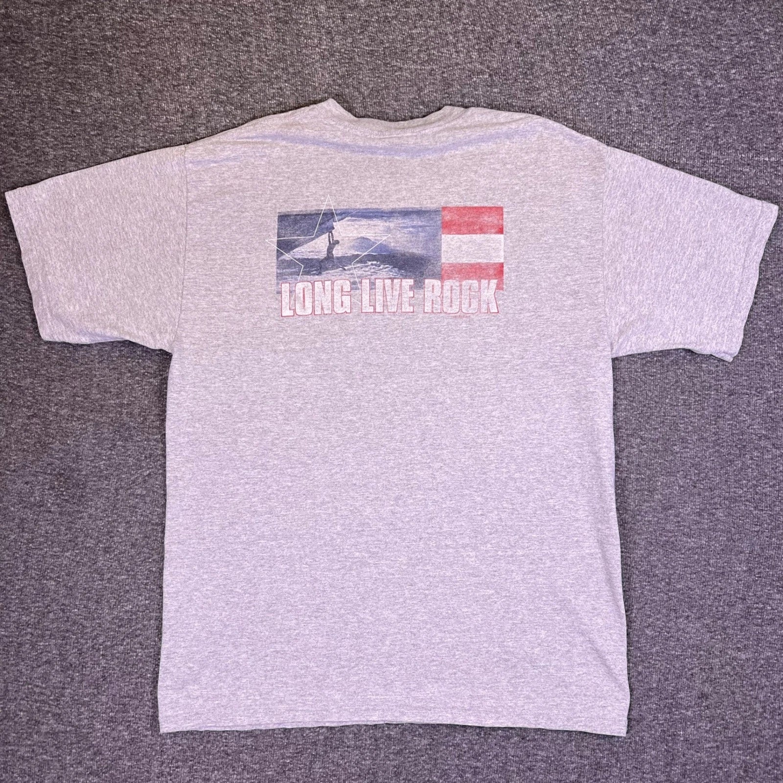 VTG Y2K Huge Sport Base Camp Montana Graphic Shirt Men L Long Live Rock Climbing