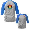 Summer Vibes California Long Beach Retro Sunset Beach 3/4 Sleeve Raglan