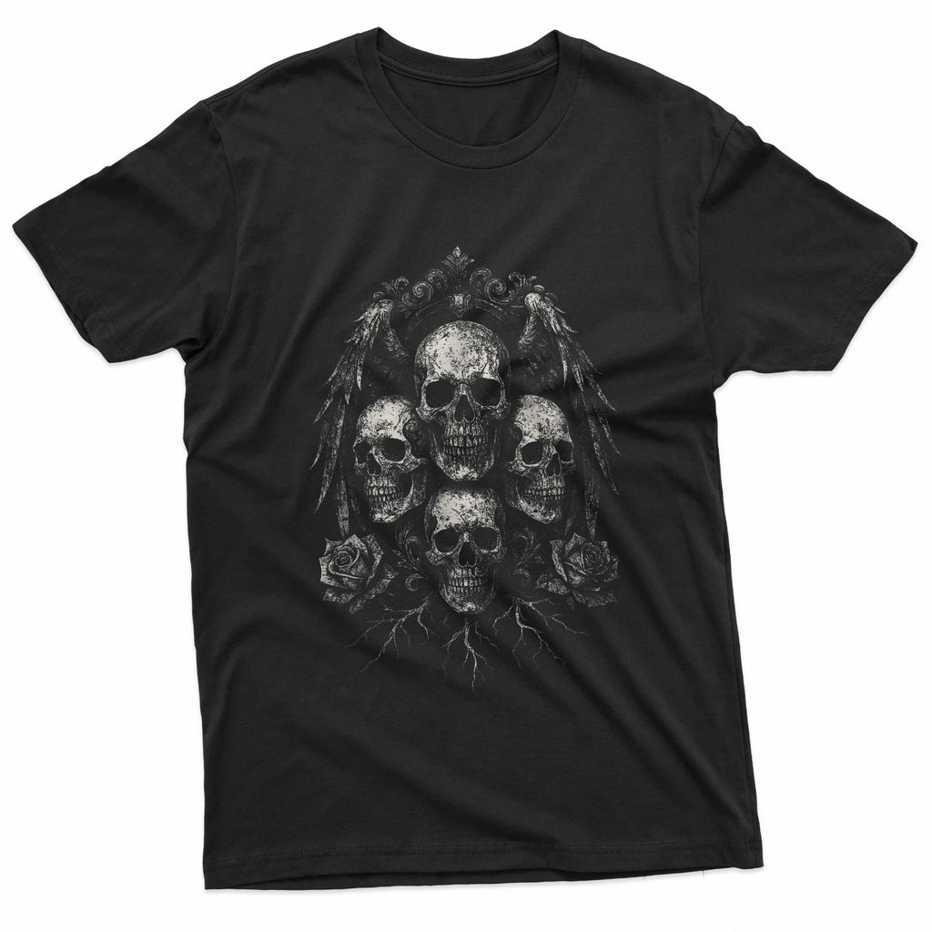 Skull Rose Goth Y2K Alt Flower Grunge Gothic Emo Aesthetic T-Shirt