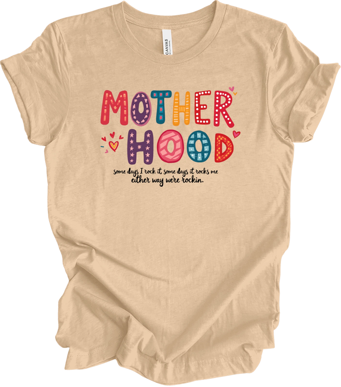 Colorful Retro Motherhood Design – Vibrant Patterns & Fun Typography T-shirt
