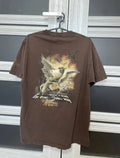 Vintage 00s Alchemy Gothic England Dragon Graphic Band T-Shirt Brown Mens L