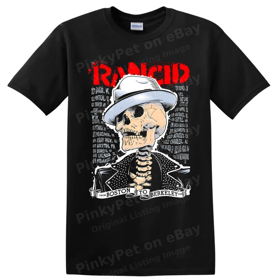Rancid Punk Rock Skull T Shirt Boston Berkeley Vintage Band Graphic Style Tee