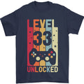 33rd Birthday 33 Year Old Level Up Gaming Mens T-Shirt 100% Cotton