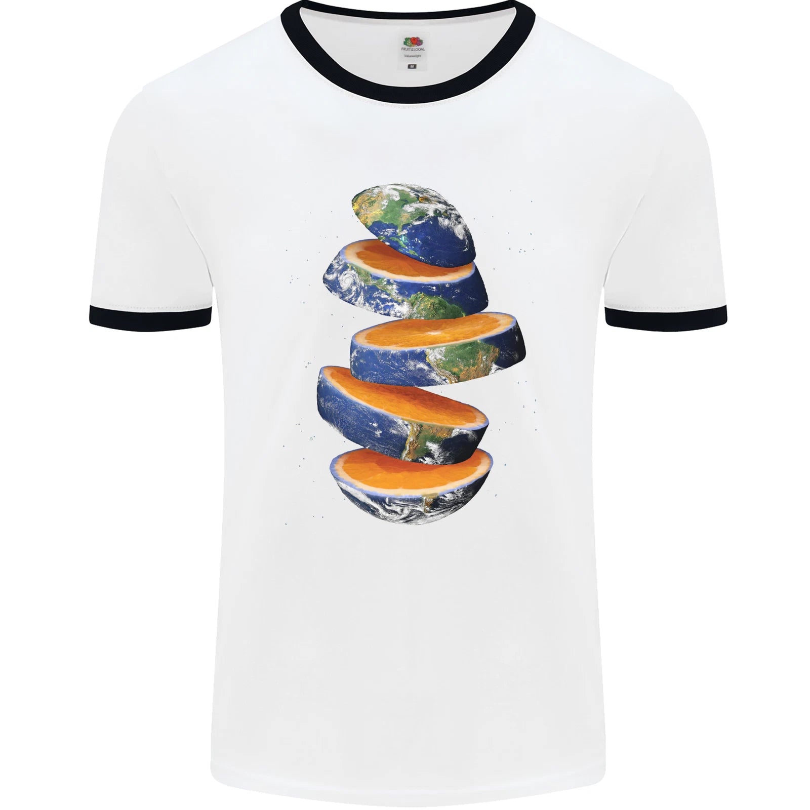Our Orange Planet Earth Mens Ringer T-Shirt