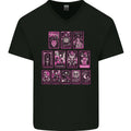 Tarot Cards Fortune Teller Skulls Mens V-Neck Cotton T-Shirt