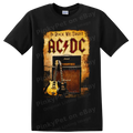 AC DC Rock Band T Shirt Vintage Guitar Amplifier Music Fan Concert Graphic Tee