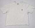 Carhartt K87 Pocket T Shirt XL White Custom Cropped Boxy Workwear Heavyweight