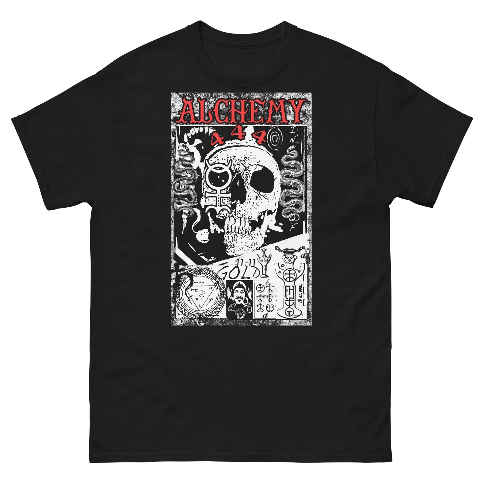 Alchemy 444 esoteric alchemical symbols and mercury sigil magic T shirt