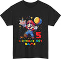 Personalised Super Birthday Boy Gaming T-Shirt Custom Age & Name Party Gift Top