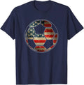 American Flag on Soccer Ball - Soccer Ball Flag T-Shirt