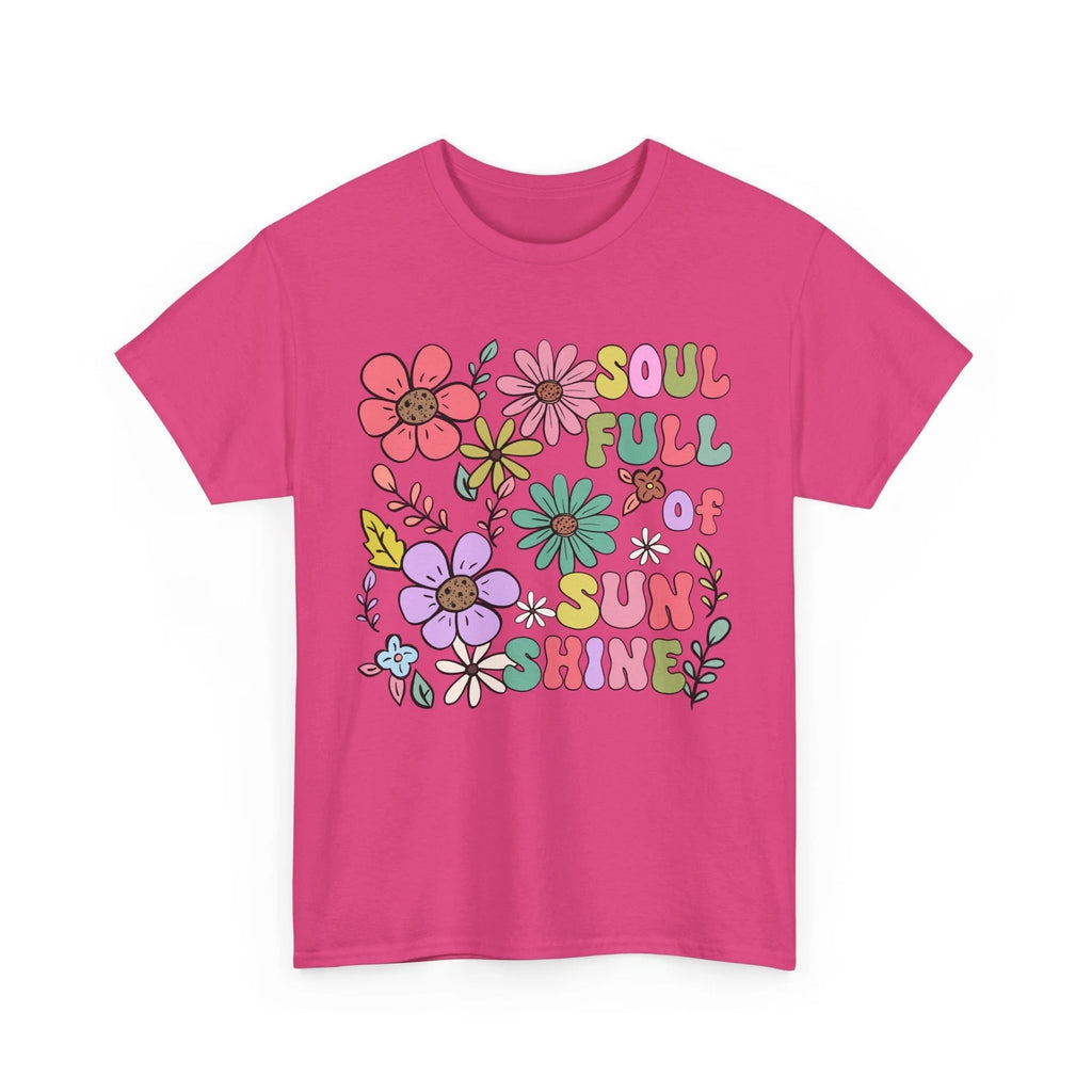 Sun & Flowers T-Shirt - Happy Floral Tee for Positive Energy