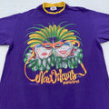 Vintage New Orleans Mardi Gras Shirt Mens Large Purple Tee Jays Festival 90s USA
