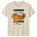 Leggings Leaves And Lattes Please Womens T-Shirt Fall Gift For Her