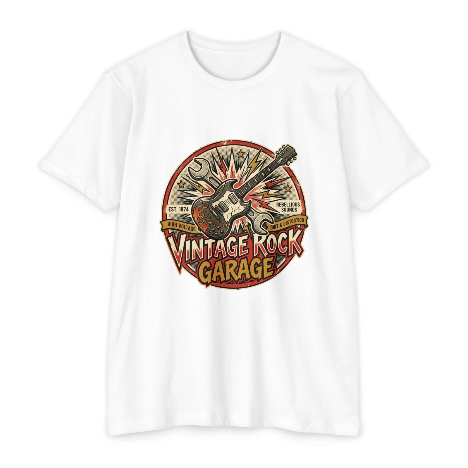 Vintage Rock Garage T-shirt | Electric Guitar Retro Band Logo