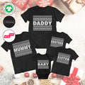 Family Matching Pattern Christmas T-Shirts Adults Kids Baby Gift Present