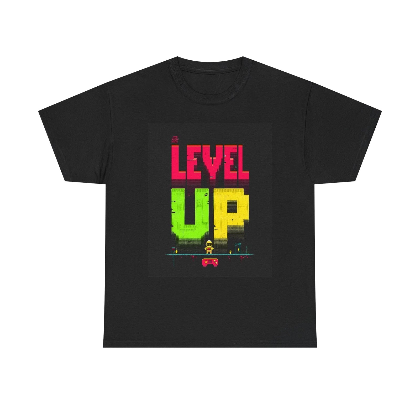 "Level Up" Unisex Heavy Cotton Tee, Gamer Shirt, Video Game Shirt, Birthday