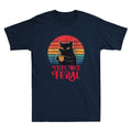 Cute But Feral Funny Cat Drinking Coffee Graphic Humor Quote Retro Men's T-Shirt