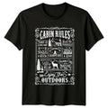 Cabin Rules Outdoor Nature Camping Mens T-Shirt Womens Tee Graphic Top