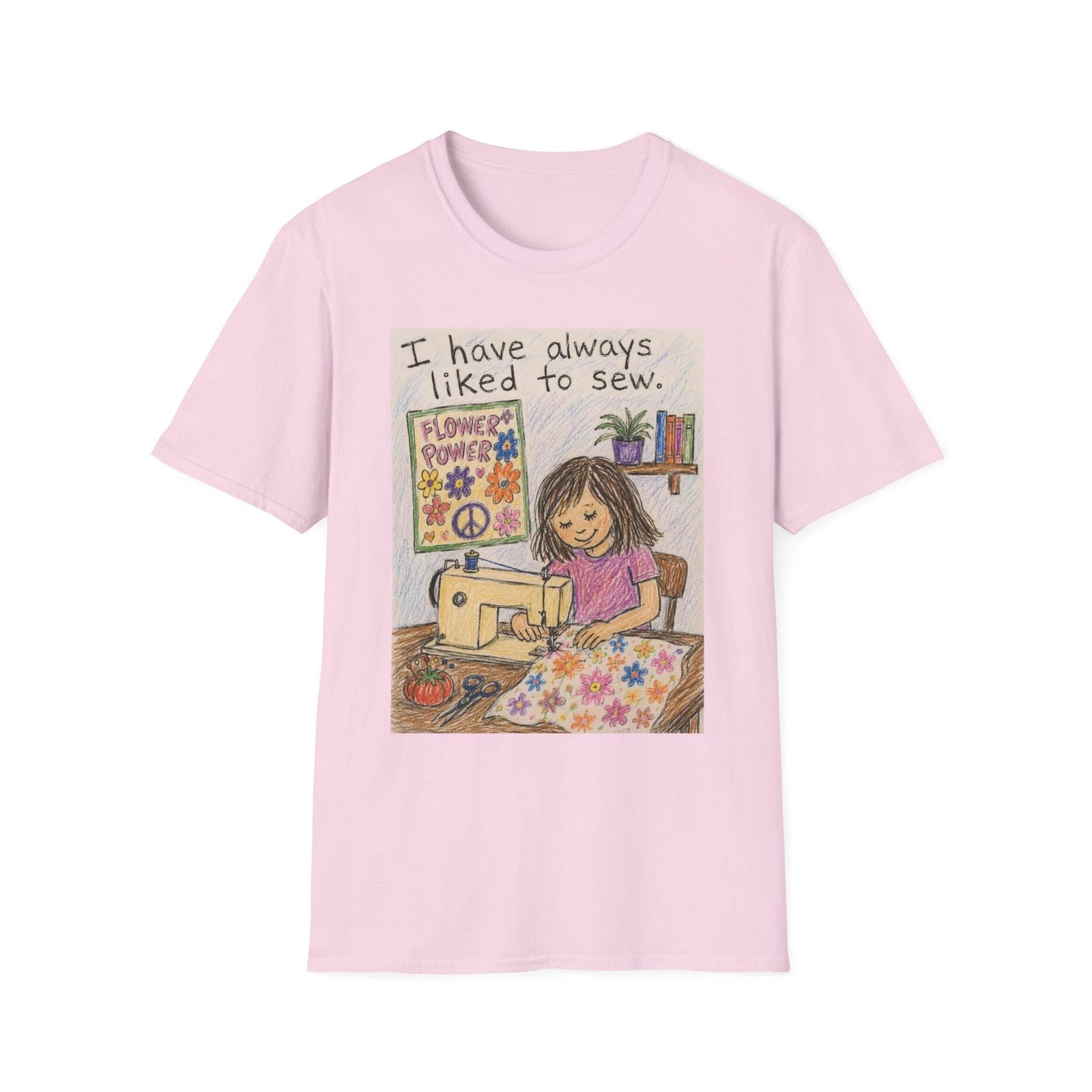 I Have Always Liked to Sew T-Shirt | Sewing quilting Illustration Tee