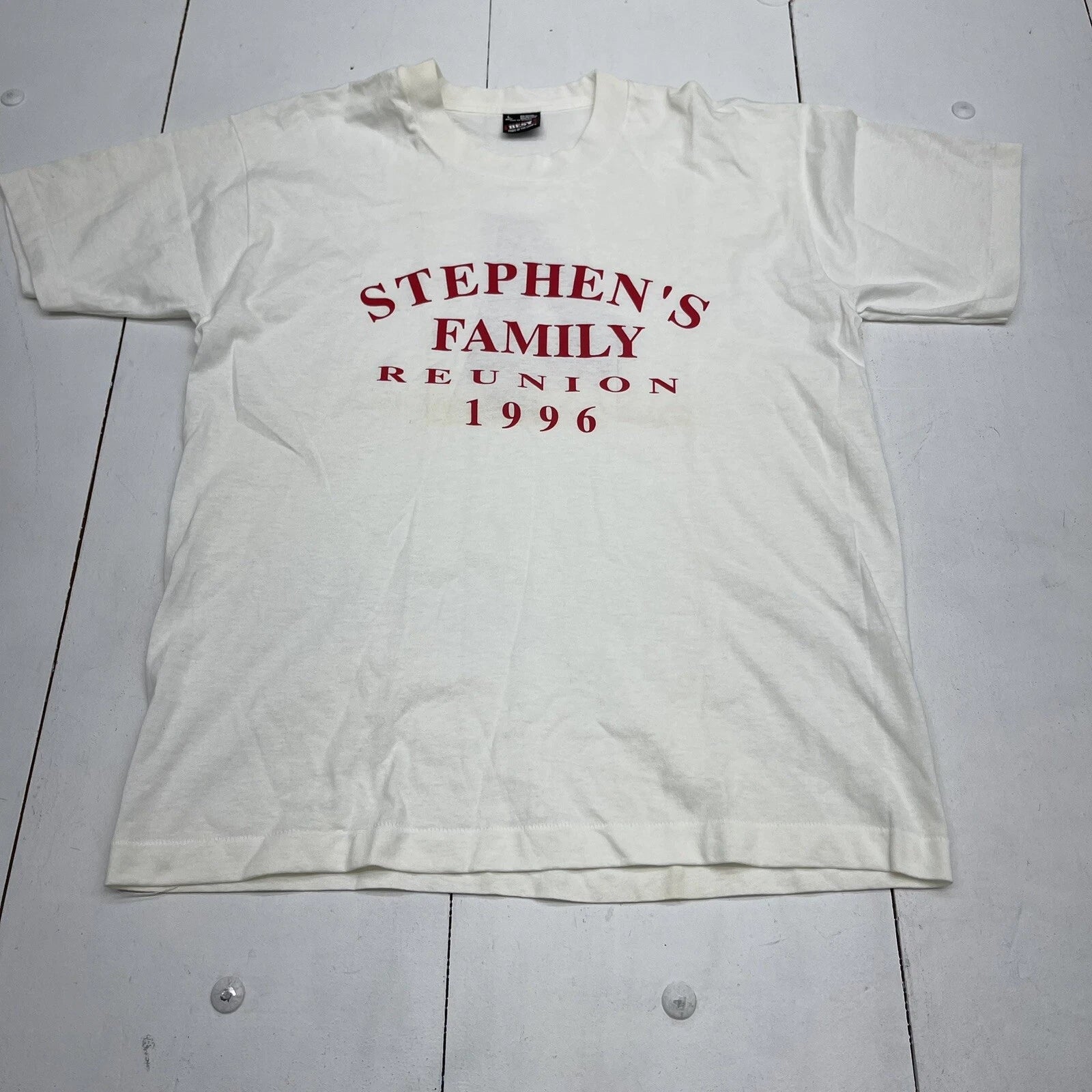 Vintage Fruit Of The Loom Stephens Family Reunion 1996 White T Shirt Mens Large