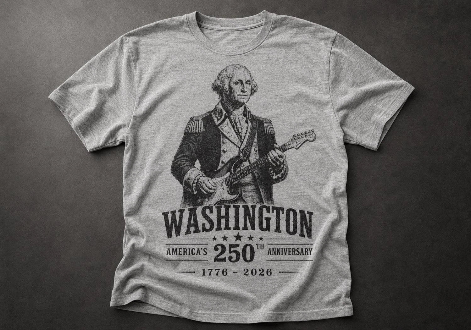 George Washington Guitar Shirt, America 250th Anniversary Tee, Vintage