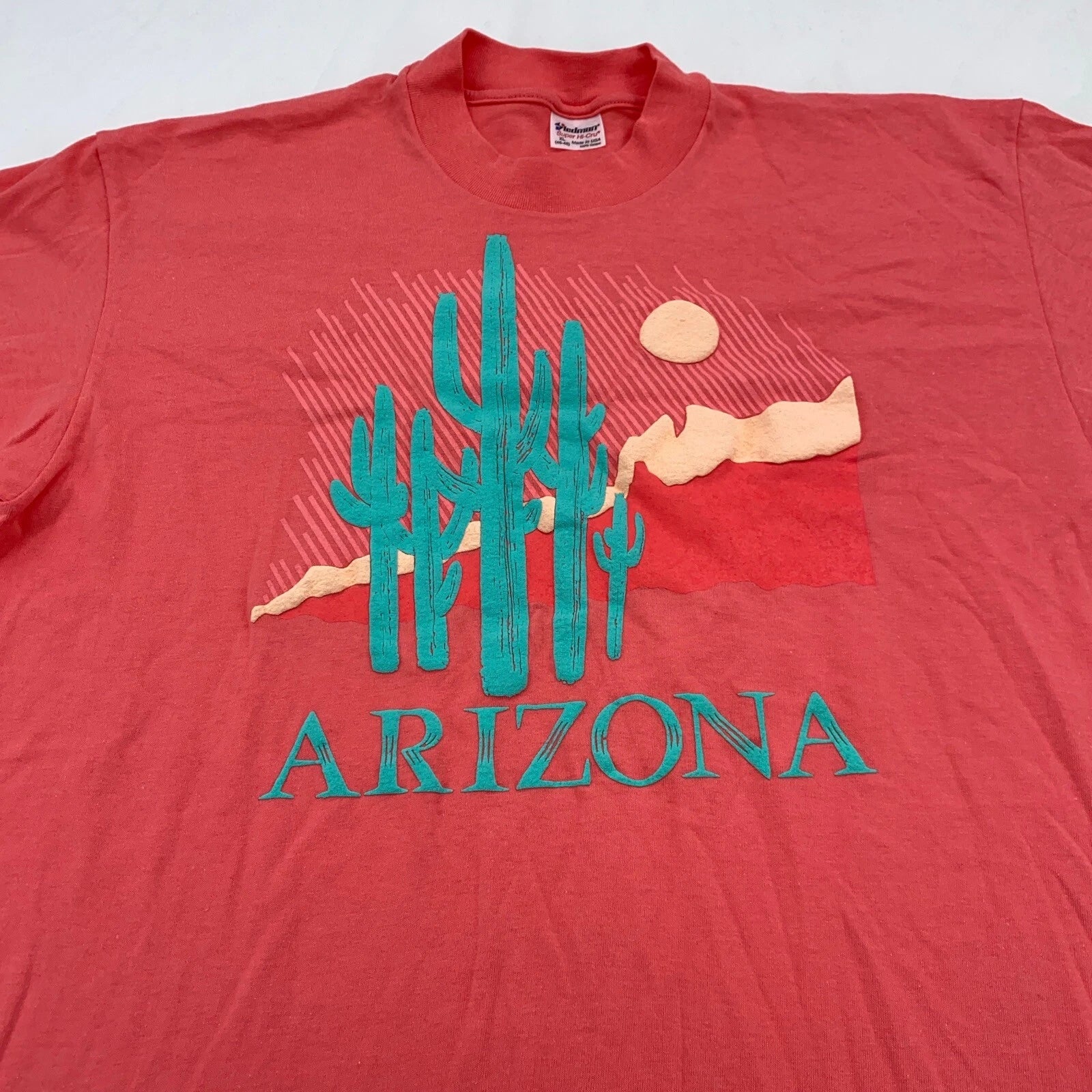 vintage 90s ARIZONA CACTUS DESERT SUNSET T-Shirt LARGE/XL soft