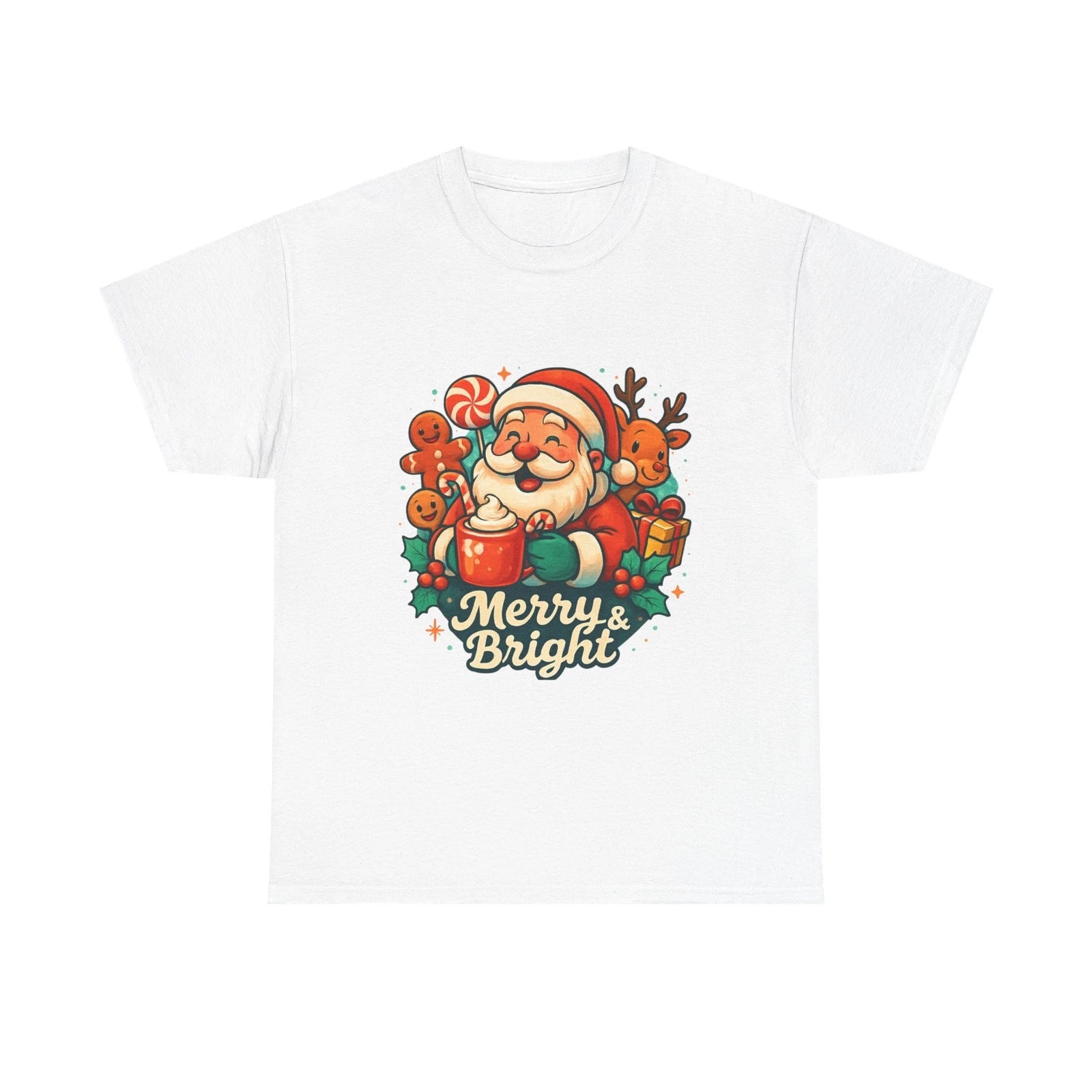 Merry & Bright Holiday Tee Cozy Christmas Shirt Perfect Festive Gift Winter Wear