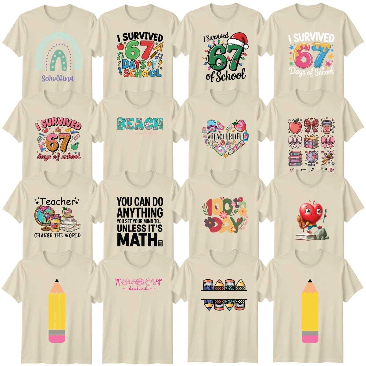 Funny Teachers Adult T-Shirt Education School Supply Senior Class Teacher Gift