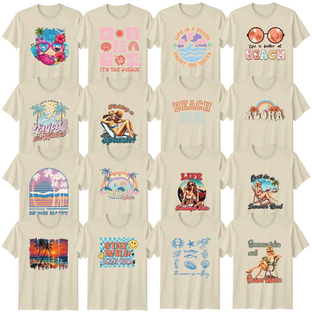 Retro Summer Beach And Ocean Adult T-Shirt Sunshine Vacation Vibe Summer Gift