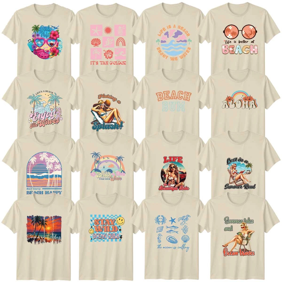 Retro Summer Beach And Ocean Adult T-Shirt Sunshine Vacation Vibe Summer Gift