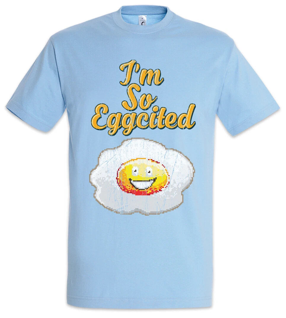 I'm So Eggcited T-Shirt Pixel Retro Fun Fried Egg Gamer Geek Nerd Gaming Excited